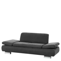 Wohnen Graue Möbel|Sofas*Zweisitzer Sofa aus Velours Anthrazit - Venezia