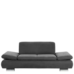 Wohnen Graue Möbel|Sofas*Zweisitzer Sofa aus Velours Anthrazit - Venezia