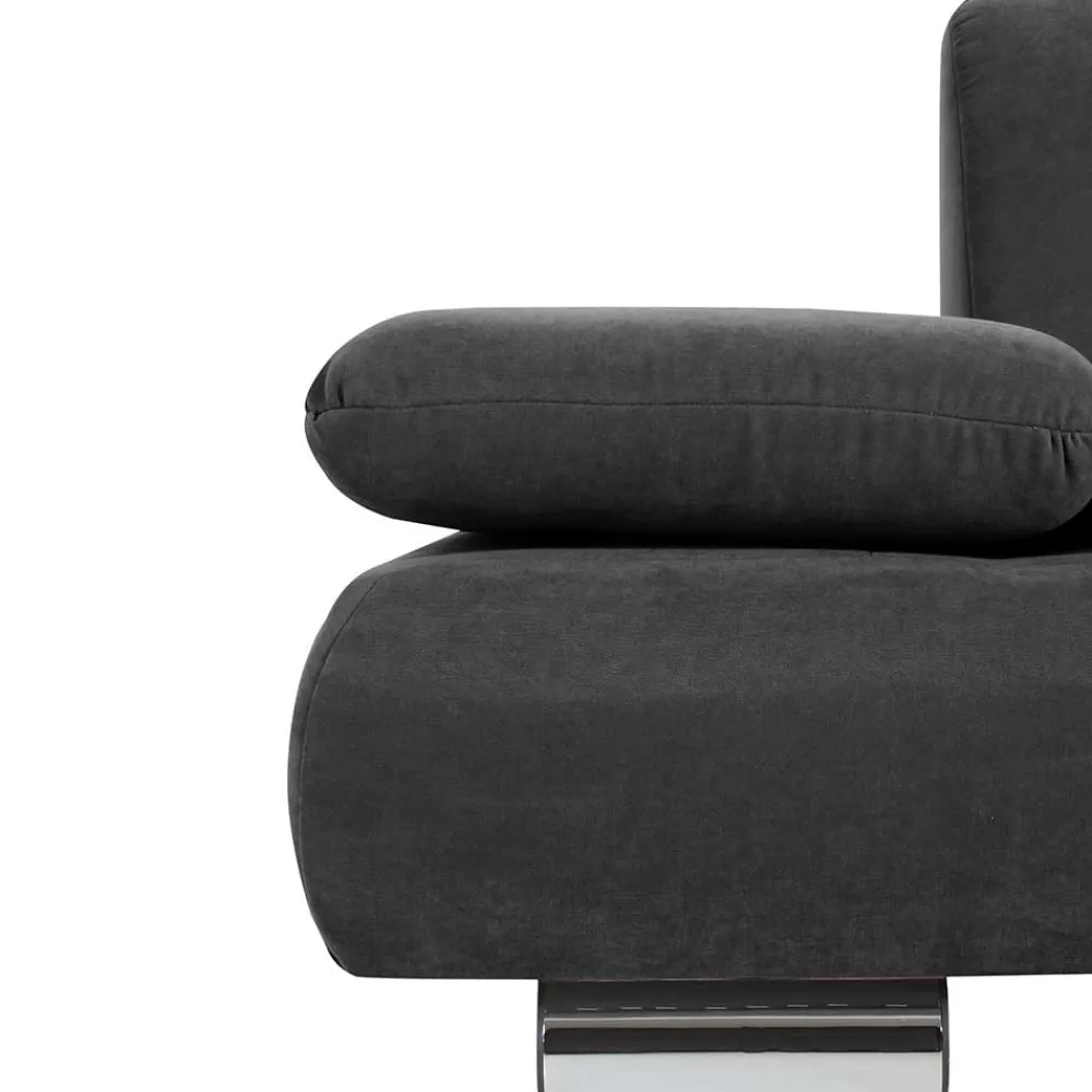 Wohnen Graue Möbel|Sofas*Zweisitzer Sofa aus Velours Anthrazit - Venezia