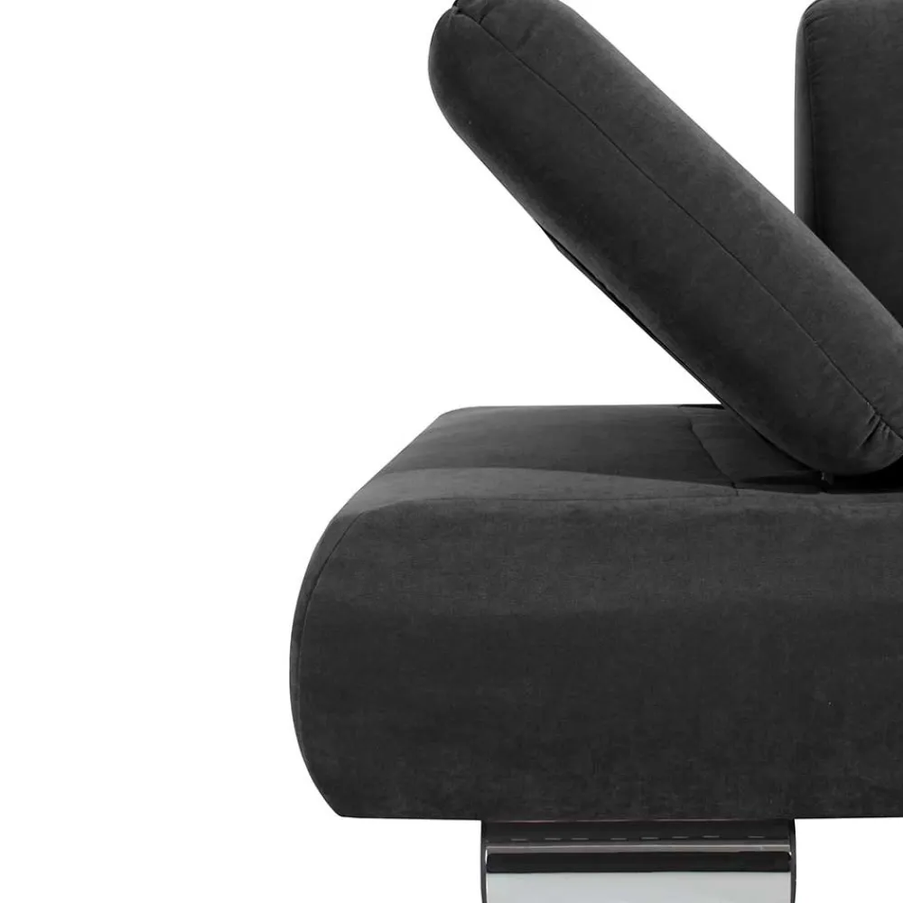Wohnen Graue Möbel|Sofas*Zweisitzer Sofa aus Velours Anthrazit - Venezia