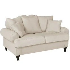 Wohnen Zweisitzer Sofa in Beige & Dunkelbraun - Merandes
