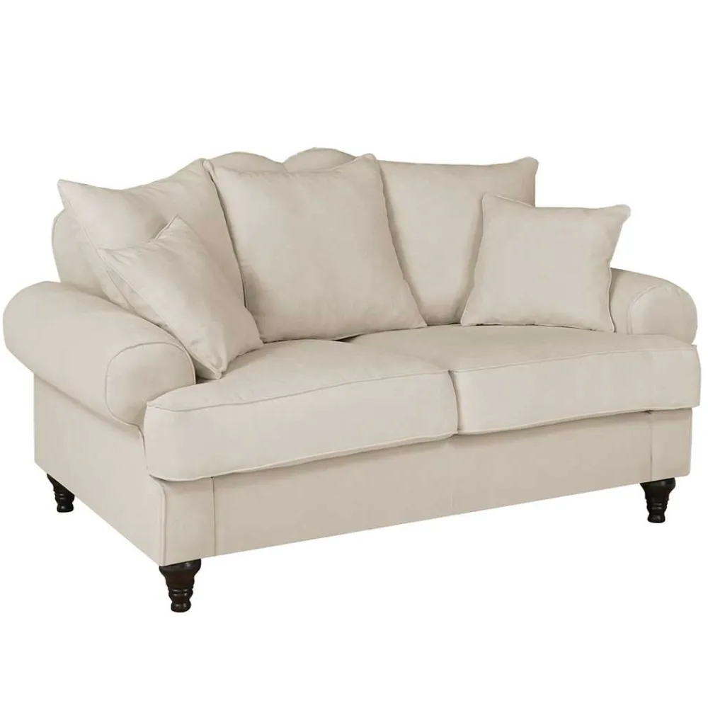 Wohnen Zweisitzer Sofa in Beige & Dunkelbraun - Merandes