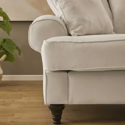 Wohnen Zweisitzer Sofa in Beige & Dunkelbraun - Merandes